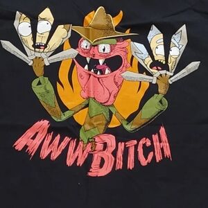 Men's XL Rick and Morty Black T-shirt with Scary Terry Graphic NWT